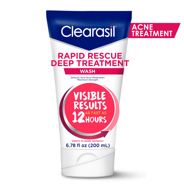Clearasil Rapid Rescue Deep Treatment Wash with Salicylic Acid Acne Medication for Maximum