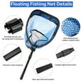 thumbnail image 3 of SAN LIKE Floating Fishing Net Collapsible Fishing Net Fishing Landing Net with Telescoping Pole Fishing net Freshwater Rubber Coated for Steelhead Salmon Fly Bass Trout Easy to Carry Extend to 41inch, 3 of 7