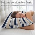 thumbnail image 5 of Beige Navy Blue Striped Pillow Covers, Linen Long Throw Pillow Case, Farmhouse Stripes Modern Abstract Art Holiday Pillow Protector Decorative Cushion Cover for Living Room/Bedroom 20" x 30", 5 of 8