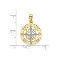 thumbnail image 2 of 10K Yellow Gold Nautical Compass White Needle Charm Pendant Necklace with Chain for Women, 2 of 5