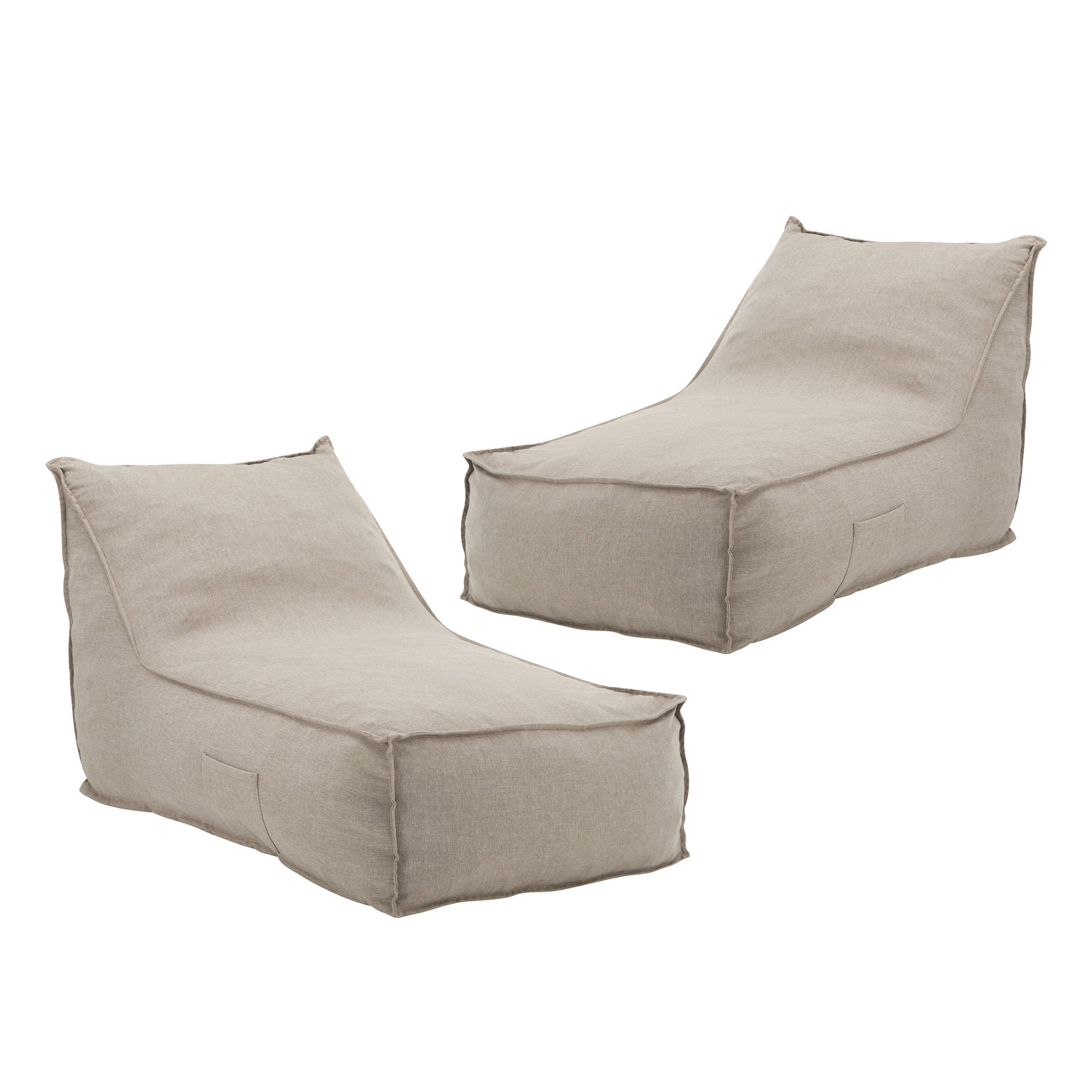 Christopher Knight Home 48" Outdoor Bean Bag Lounge Chair, Plush Foam Filled, Patio Garden Seating, Beige