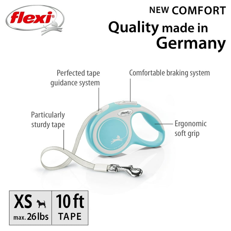 Flexi New Comfort Extra-Small Tape Retractable Dog Leash, 10 ft