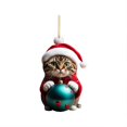 thumbnail image 1 of Acrylic Cute Daschund cat-Car Mirror Pendant, Christmas-Tree Ornament Decor Gift, 1 of 5