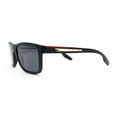 thumbnail image 3 of Mens Polarized Antiglare Rectangular Sport Horn Rim Agent Sunglasses Matte Black - Black, 3 of 4