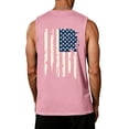 thumbnail image 4 of Hogleaql American Flag Tank Mens Tank Patriotic Mens 4th Of July Usa Muscle Independence Day Printed Sleeveless Shirts Crew Neck Patriotic Gym Trendy Vest Pink M, 4 of 4