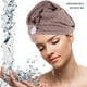 thumbnail image 3 of 2 toallas para secar el cabello, turbantes para cabello mojado, gorro cómodo para secar el cabello., 3 of 7