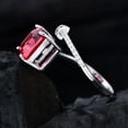 thumbnail image 5 of Vintage Solid 925 Sterling Silver Emerald Cut 8*10 MM Emerald Gemstone Open Ring for Women Fine Jewelry Gift, 5 of 7