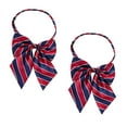 thumbnail image 3 of pajaritas con hebilla de rayas rojas y azules oscuras para graduación, pajaritas ajustables para estudiantes, accesorio de fotografía para hombres y mujeres., 3 of 7