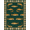 Green Amber, Pattern 19, variant on Design&I 8'x10' Washable Area Rug Fish Symmetrical Silhouetted Marine Faded Navigation Clownfish for King Size Bedroom, Under Bed, Sleek Flatweave Pet Friendly
