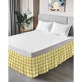 thumbnail image 4 of Yellow Gradient Wrap Around Bed Skirts for Queen Bed 16" Drop,Bed Skirt with Adjustable Elastic Belt Dust Ruffle Bed Valance for Bedroom Hotel Farm Plaid Buffalo Checkered Gingham Bed Frame Cover, 4 of 7