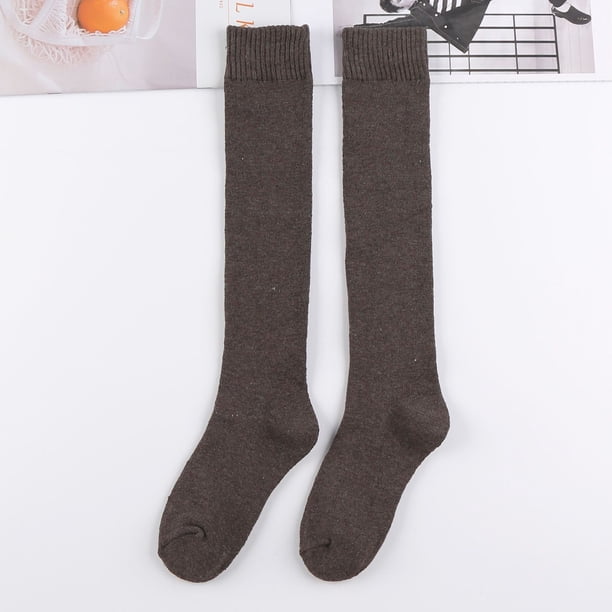 Calcetines de pantorrilla de otoño e invierno, calcetines de mujer jk, calcetines de pierna delgada, calcetines de algodón cálidos de color sólido, más calcetines de felpa acolchados de terciopelo