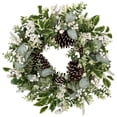 thumbnail image 2 of Northlight Real Touch™️ Frosted Pinecones and Berries Artificial Christmas Wreath - 24" - Unlit, 2 of 9