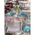 thumbnail image 5 of Outdoor Tablecloth with Umbrella Hole for Patio/Picnic/Party/Camping, Turtle Coastal Waterproof Table Cloth Round Cover Washable, Nautical Ocean Summer Beach Coral Octopus (Dia 54"), 5 of 8
