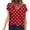 F-349Red, variant on ZHOGXU Women's T Shirt Polka Dot Printed V Neck Short Sleeve Loose Fit Lightweight Comfortable Breathable Tee Top For Daily Wear ,Red,M