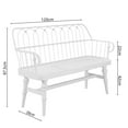 thumbnail image 2 of CBJCBJ Farmhouse Entryway Bench, Spindle Back Wooden Dining Benches for Living Room, Mudroom, White, 2 of 7
