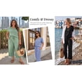 thumbnail image 6 of MOYIKO 2 Piece Sets for Women Casual Summer Travel Vacation Outfits Short Sleeve Tops Wide Leg Pants with Pockets Lounge Sets, 6 of 7