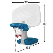 Simplay3 Pooltime Basketball Hoop with 30”W x 21.5”H Backboard, 7-inch Basketball and Air Pump