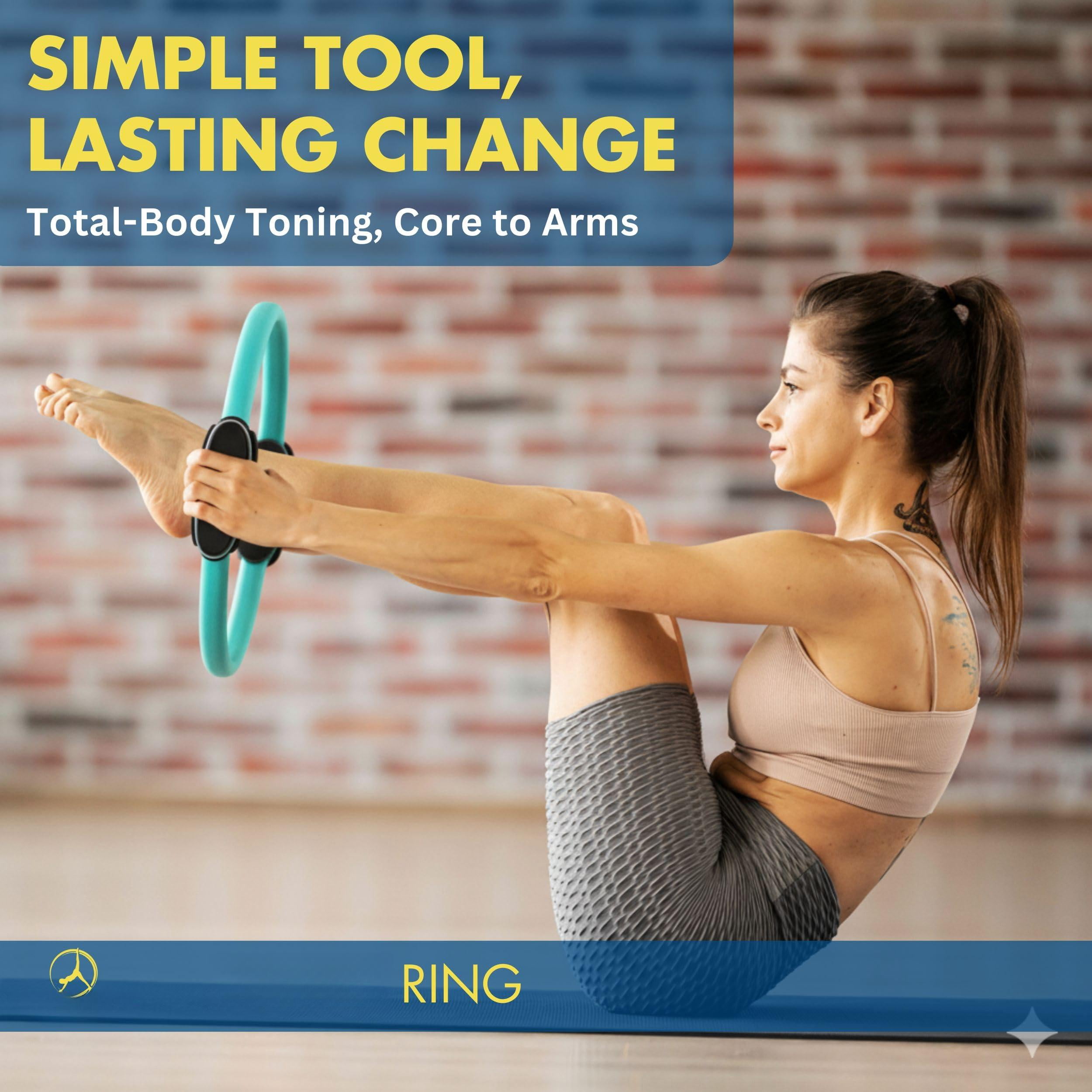 Ring Set With 14-inch Magic Circle  9-inch Exercise Ball 5 Resistance Bands Pump Guides & Storage Bag For Core Strength Balance Stability