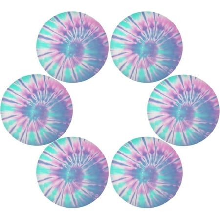 

Coolnut Tie Dyed Swirl Round Placemats Set of 6 Non-Slip Heat Resistant Washable Table Mats for Kitchen Dining Table Decoration 15.4 Inch