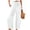 *White, variant on ClodeEU Women's Elastic Waist Harem Capri Pants,Casual Loose Linen Baggy Cropped Trousers with Pockets Beige,Women's Plus L