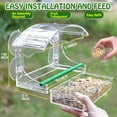 thumbnail image 7 of LANNEY Window Bird Feeder with Suction Cups for Viewing, Acrylic Clear Bird Feeder for Window Removable Seed Tray with Drain Holes, 7 of 7