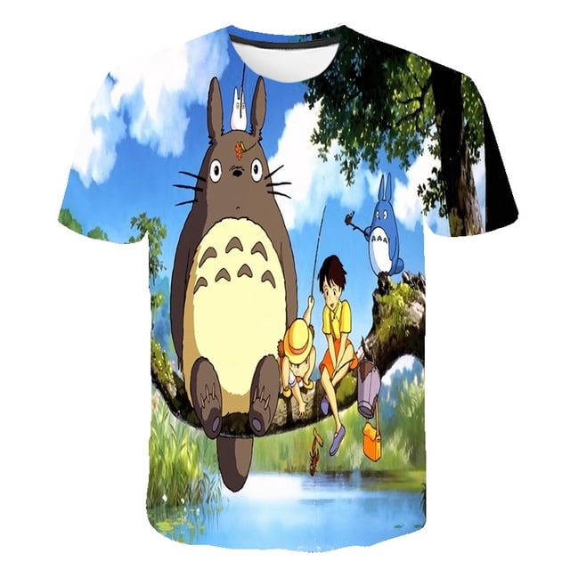 Summer Classic Totoro Anime T-Shirts & Prints Men's Casual T-Shirts Kawaii Cartoon Graphics Funny Harajuku O-Neck Short Sleeves8T Gong Bohan LED