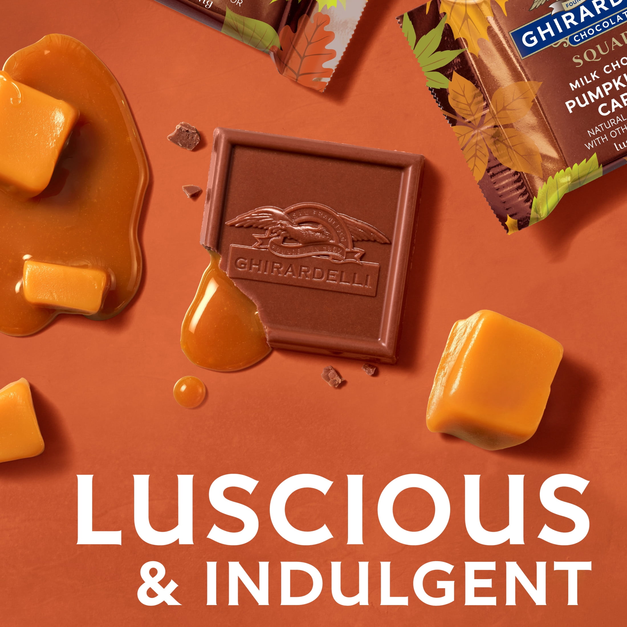 GHIRARDELLI Milk Chocolate Pumpkin Spice Caramel SQUARES, 5.3 oz Bag