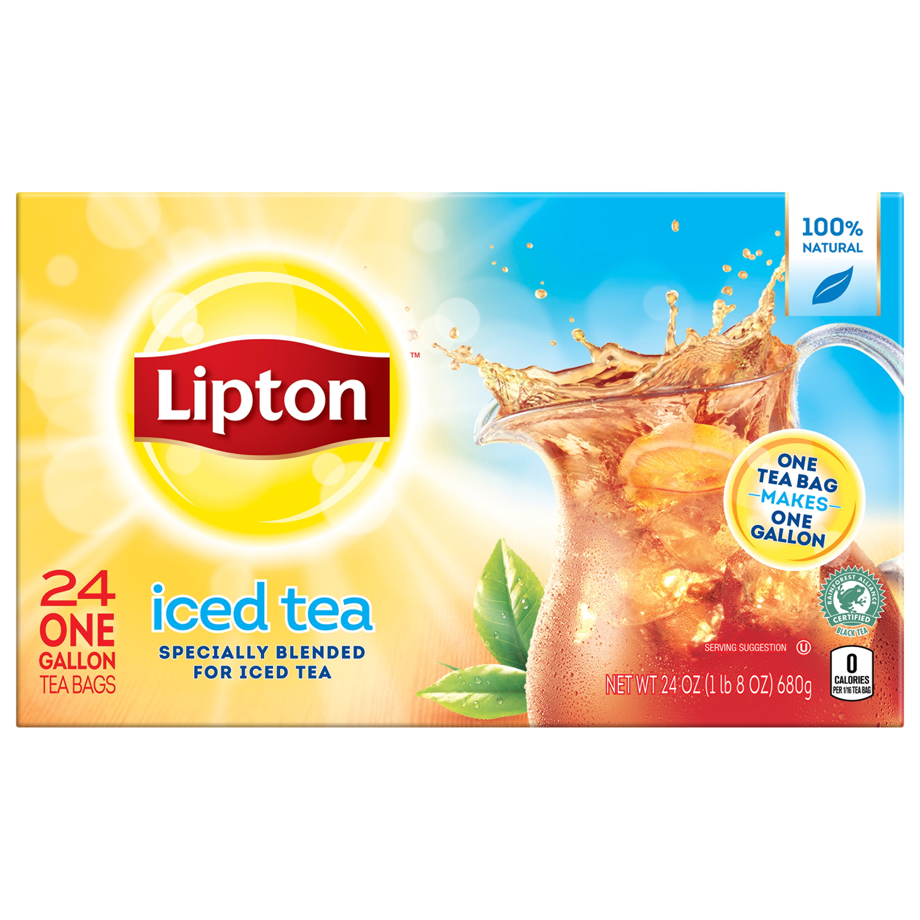 Lipton Unsweetened GallonSized Black Iced Tea Bags, 24 Ct