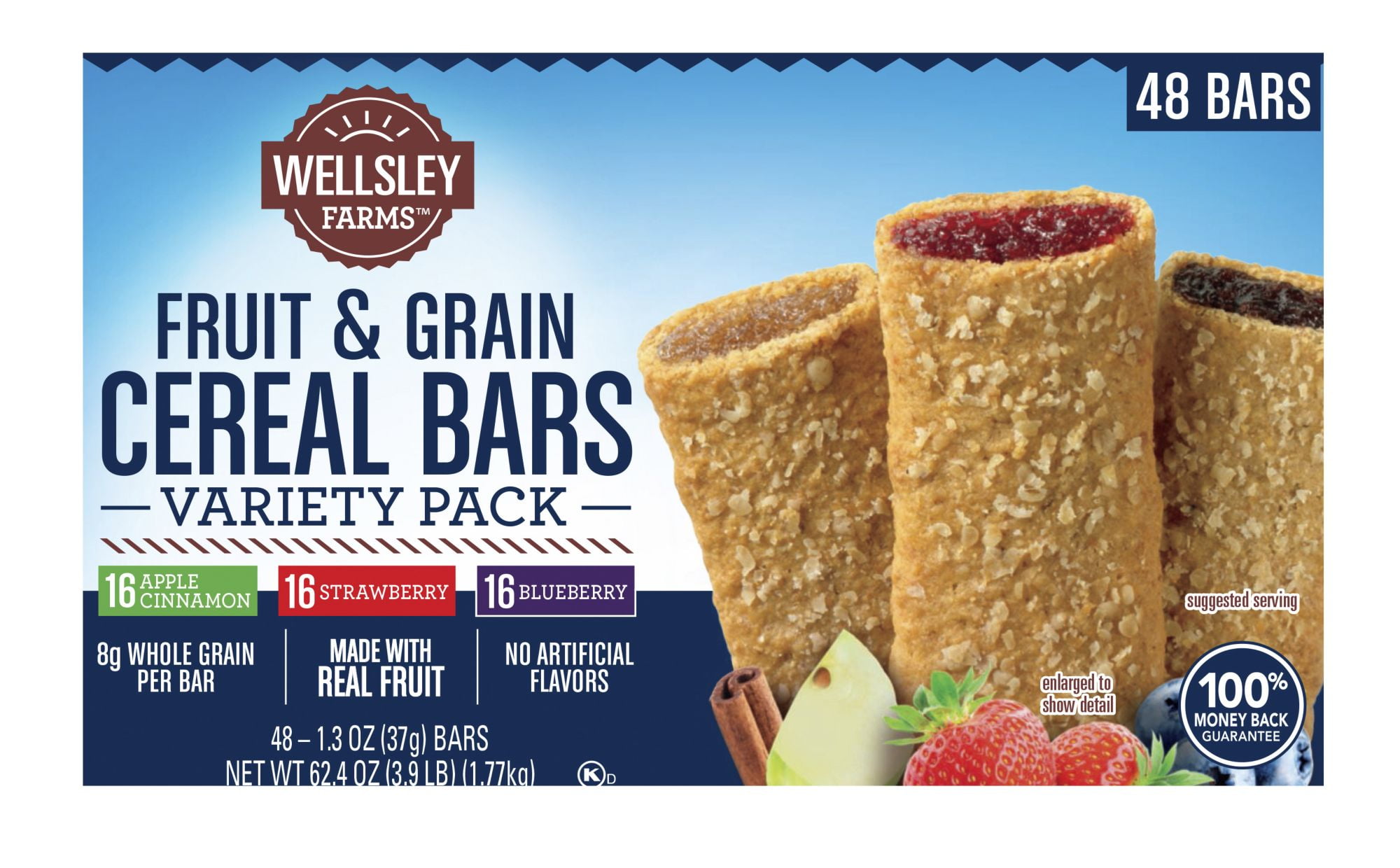 Wellsley Farms Fruit & Grain Cereal Bars Variety Pack, 48 ct. Walmart