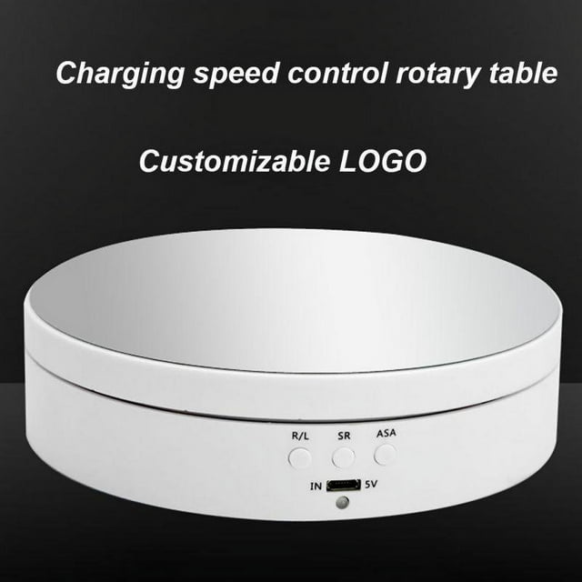AMERTEER 360 Degree Round Rotating Turntable Display Stand for Photography Shooting White2