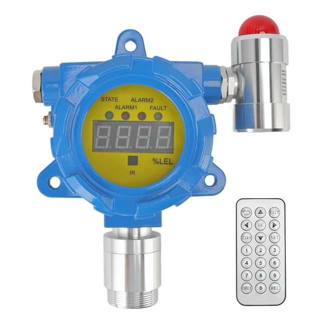 Alarma de gas industrial Pantalla digital G1 Rosca macho Luz de sonido Detector de gas combustible con control remoto DC 24 ± 3,6 V