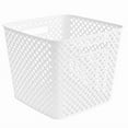 thumbnail image 2 of White 13" Cube Decorative Storage Basket Plastic Organizer Easy To Care 1 Pack, 2 of 5