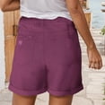 thumbnail image 5 of Conairie Jean Shorts Womens Slim Stretchy High Waisted Denim Shorts Vintage Washed Summer Trousers with Pockets Purple XS, 5 of 5