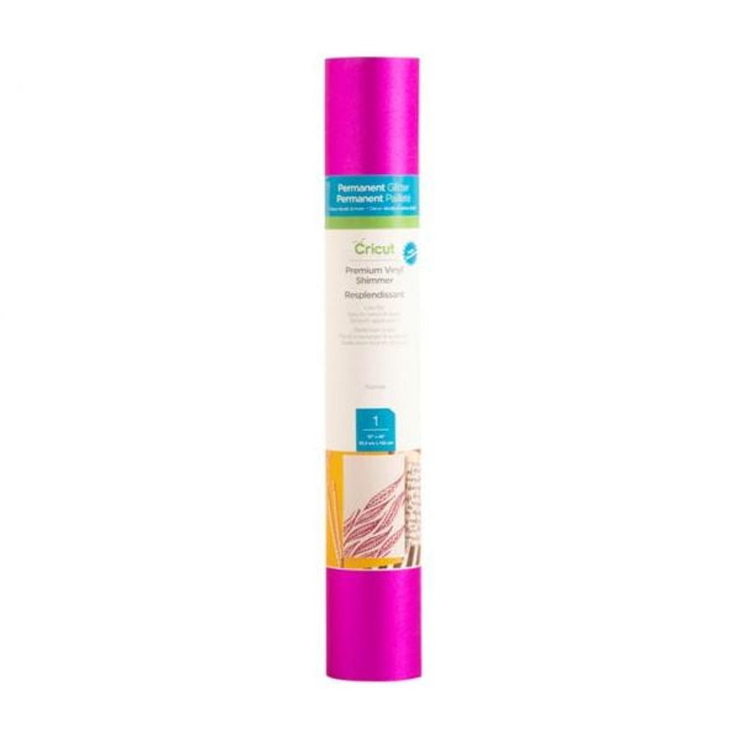 (2 pack) Cricut Premium Vinyl Shimmer Permanent, Shimmer Fuchsia, 12" x 48"