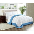 thumbnail image 1 of Oversized Palatial King Comforter Dual Tone Mediterranean Blue 300 GSM Plush Siliconized Microfiber Fill Duvet Insert With 1000 Thread Count Egyptian Cotton Shell Fluffy with Piping & Pillowcases, 1 of 8