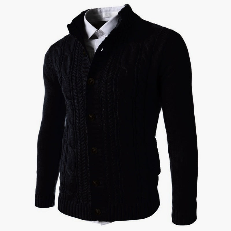 Mens Slim Fit Twist Knitted Button Cardigan Sweaters | Walmart Canada