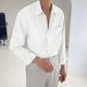 thumbnail image 1 of pstuiky Camisas para hombre de manga larga, Camisa informal y moderna de manga larga con solapa y botones en color liso para hombre camisetas de hombre l, 1 of 4