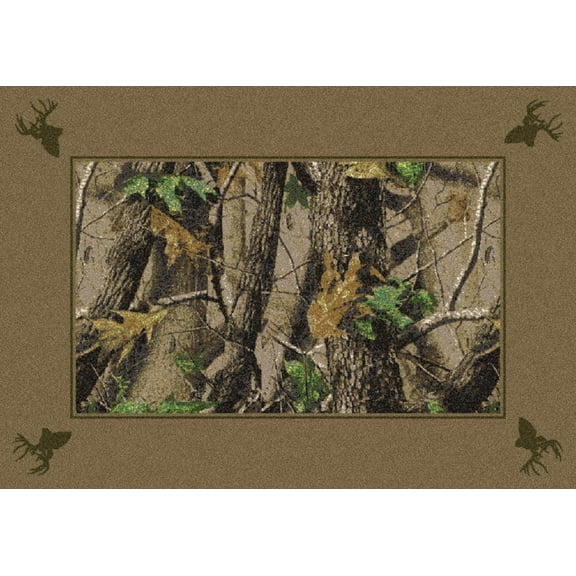 Milliken Brown Nature Print Area Rug Hardwoods Green - Aprx 5' 4" x 7' 8"