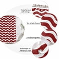 thumbnail image 6 of Red White Waterproof Fabric Shower Curtain,Modern Abstract Waves Water Ripple Striped Waterproof Fabric Shower Curtain for Bathroom Curtains Bathtubs Hotel Shower Curtains with 12 Hooks Stall 48x72in, 6 of 8