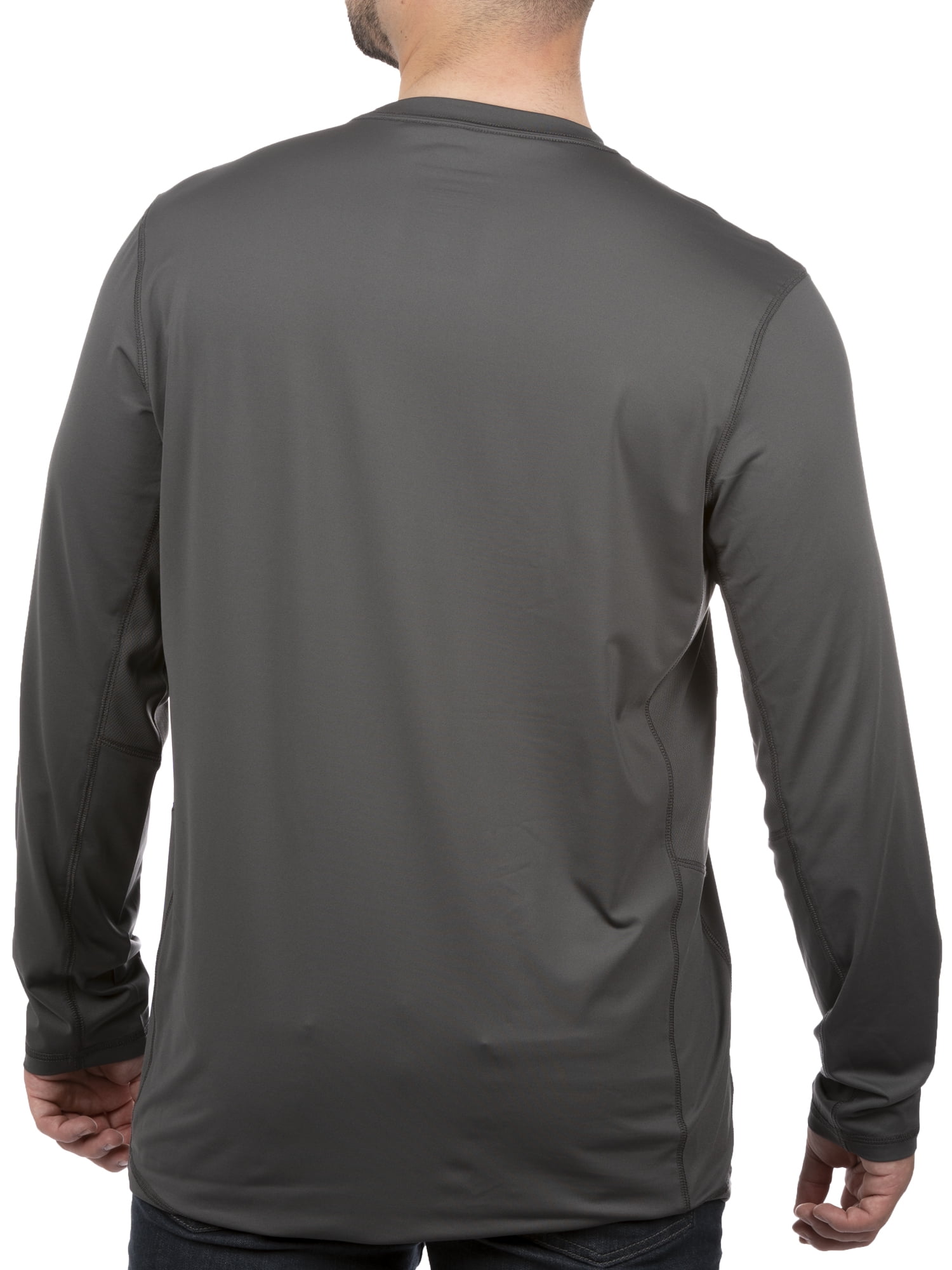 Mossy Oak Men's Charcoal Long Sleeve Performance Hunting Tee Shirt, Up to 3XL