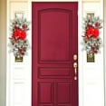 thumbnail image 5 of BJUTIR Christmas Wreaths & Garlands The Cordless Prelit Stairway Trim Christmas Wreaths For Front Door Holiday Wall Window Hanging Ornaments For Indoor Outdoor Home Xmas Decor, 5 of 9