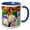 Blue/White, variant on 3drose, Creme Tulip Flowers on a Multicolor Flowerbed. Beauty of Spring, 11oz Two-tone Black Mug