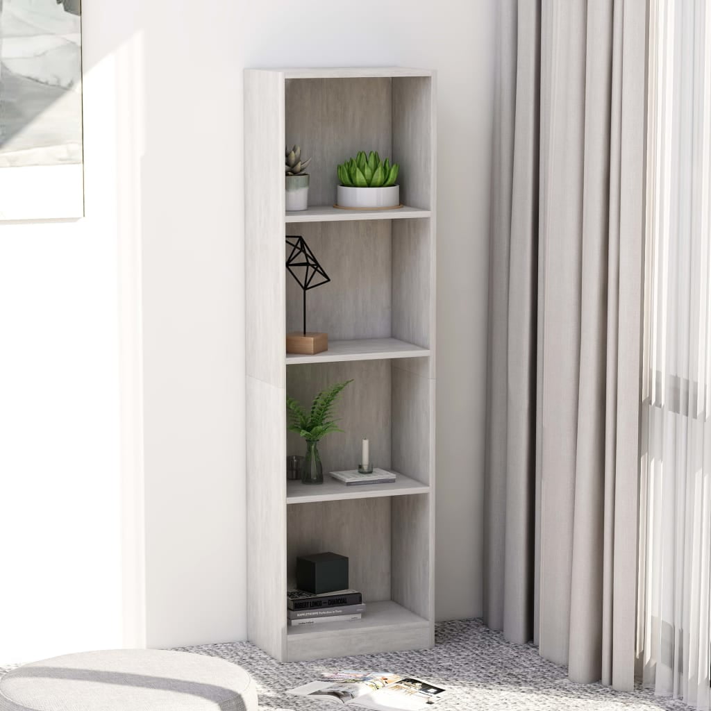 Lowestbest 4 Tier Floor Cabinet, Open Book Cabinet Side Corner Storage Cabinet, Light Gray Lowestbest 4 Tier Floor Cabinet, Open Book Cabinet Side Corner Storage Cabinet, Light Gray