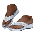 thumbnail image 1 of IUJSOY Womens Slide Sandals Wedge Heel Flip Flops Comfortable Breathable Fashion Slip on Beach Shoes, 1 of 9