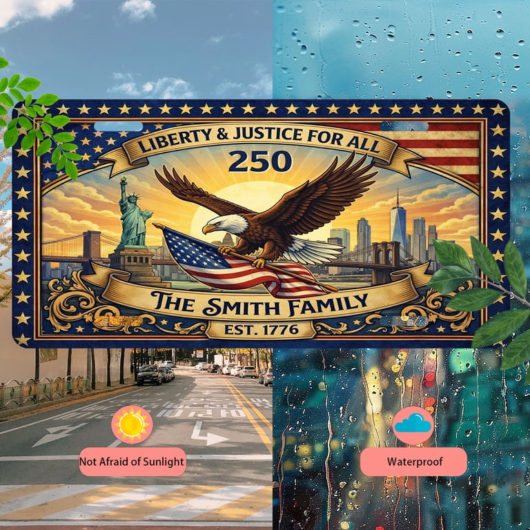 USA 250th Anniversary License Plate, 1776-2026 Patriotic License