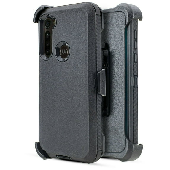 for Moto G Power 2020 XT2041 Heavy Duty Phone Case Dual Layer Full-Body Rugged Clear Back Case Drop Resistant Shockproof Case with Built In Screen Protector (Black)