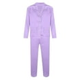 thumbnail image 3 of SRZYMJ Mens Silk Satin Pajamas Set Long Sleeve Sleepwear Button-Down Pj Two-piece Loungewear with Long Pants, 3 of 7