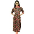 thumbnail image 1 of Bimba Women Pashmina Blend Straight Kurta Floral Kurti 3/4 Sleeve with Pockets, 1 of 8