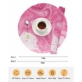 thumbnail image 6 of 13 Inch Round Placemats Set of 4, Pink Marble Non Slip Heat Insulation PP Table Mats, Modern Ombre Abstract Fluid Aesthetic Art Washable Place Mats for Kitchen Dining Party Table Decor, 6 of 7