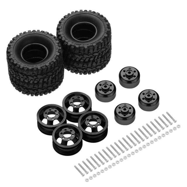 Wweixi RCGOFOLLOW Durable Wheel Rims Tyre For 1/16 WPL B14 Crawler RC Car Accessories Black